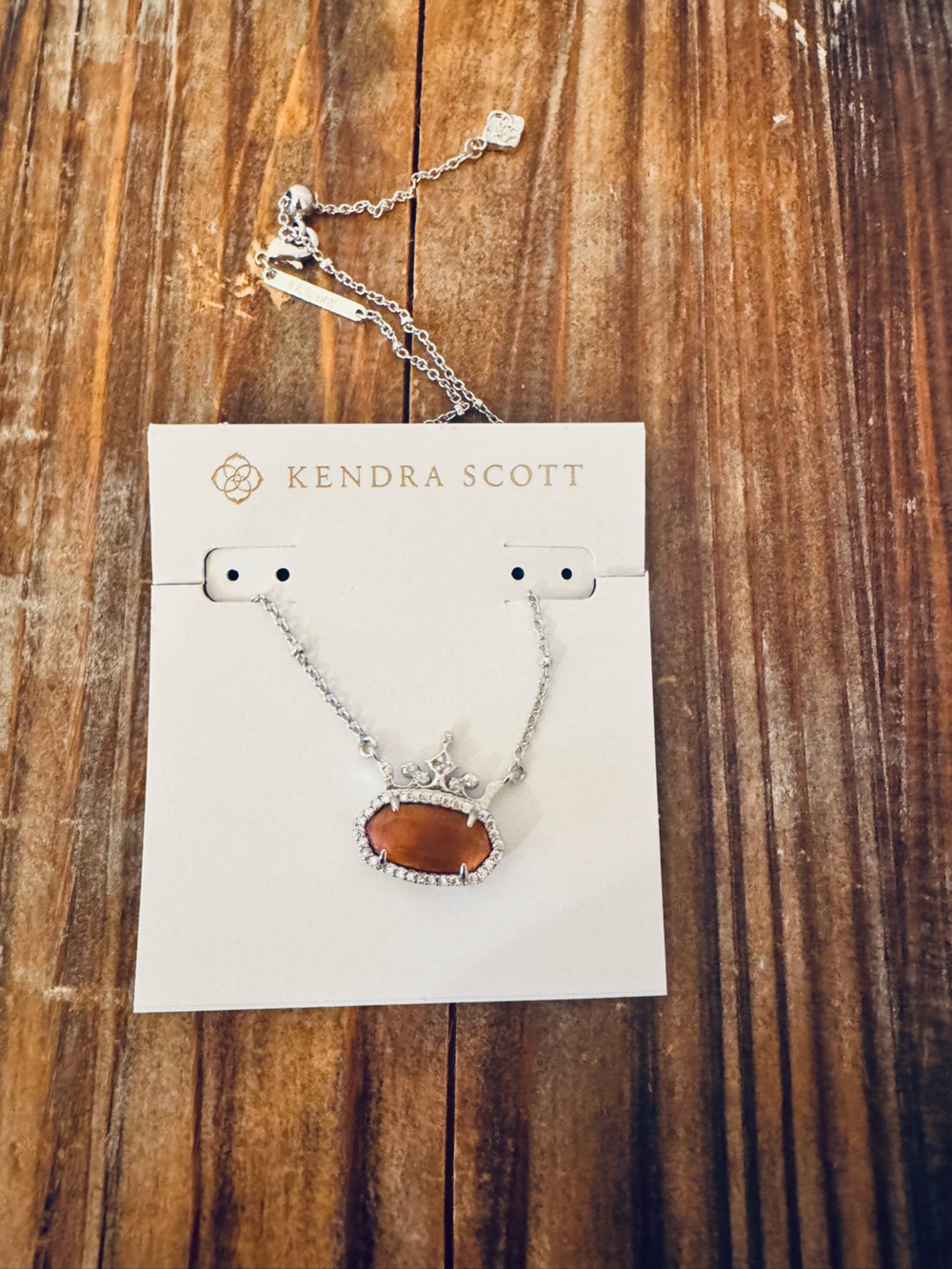 Disney x Kendra Scott Elisa Princess Silver Pendant Necklace Orange